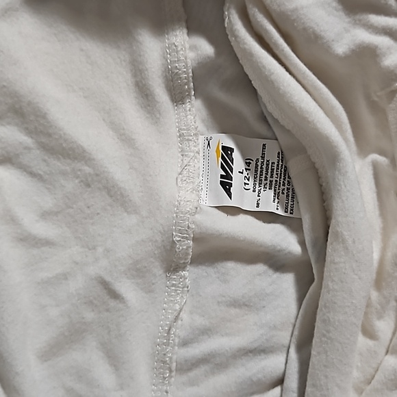 Avia spandex track suit. Top and bottoms large white with plaid design - Picture 5 of 7